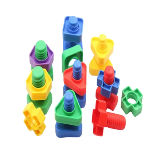 Screw Building Blocks Plastic Inserts Nut Shape