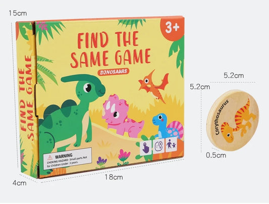 Wooden Memory 'Find The Same Dinosaur' Matching Game