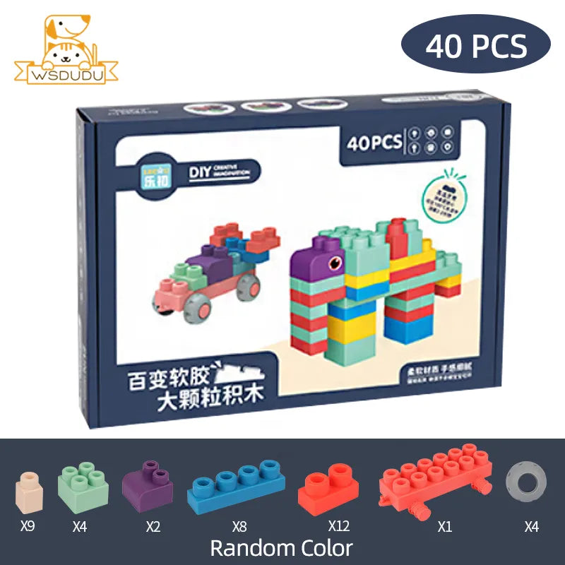 Big Rubber Flexible Building Blocks,  Baby Construction Cubes