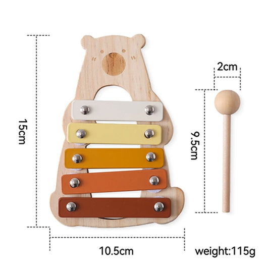 Wooden Musical Bear Shape Xylophone