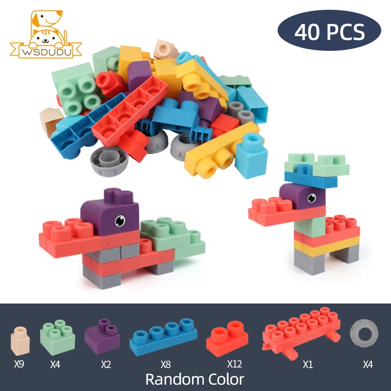 Big Rubber Flexible Building Blocks,  Baby Construction Cubes