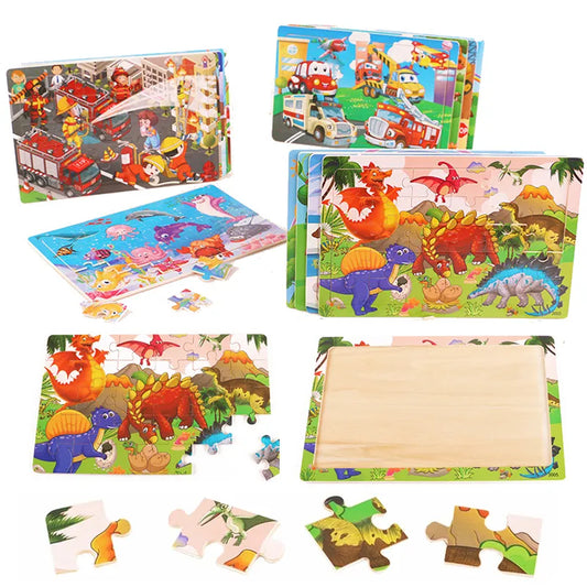 New 30 Pre 3d Wooden Puzzles - Preschool Montessori