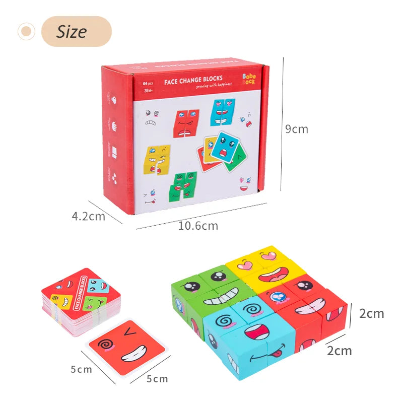 Face Change Cube  Montessori Educational Match Game