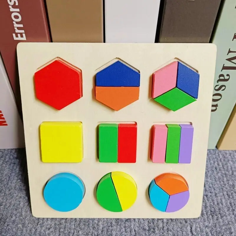 Wooden Puzzle Montessori - Alphabet Number, Shape and Matching