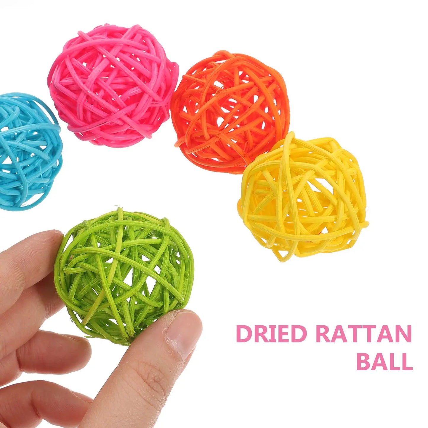 15Pcs  Wicker Rattan Balls  Loose Parts