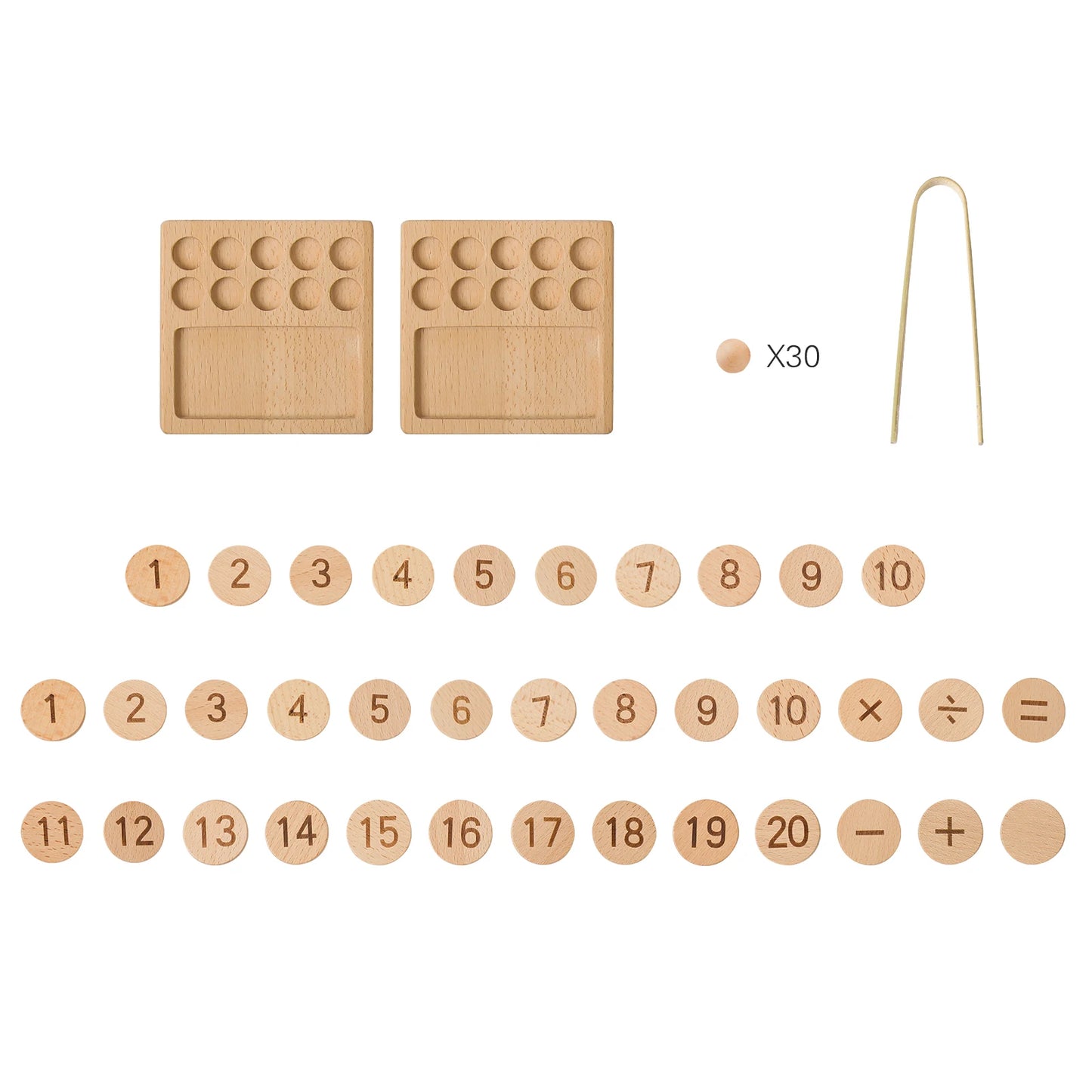 Montessori Counting Board Wooden Game