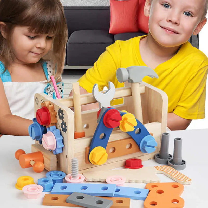 Montessori Tools Set and Wooden Bench