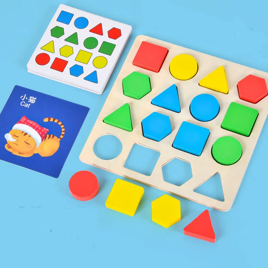 Montessori Shape, Colours, Matching, Memory and Chess Board