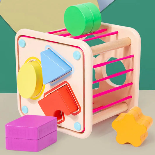 Baby Shape Sorter Montessori Sensory Activity Cube