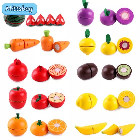 1Pcs Fruit Cutting Educational Toys, Wooden