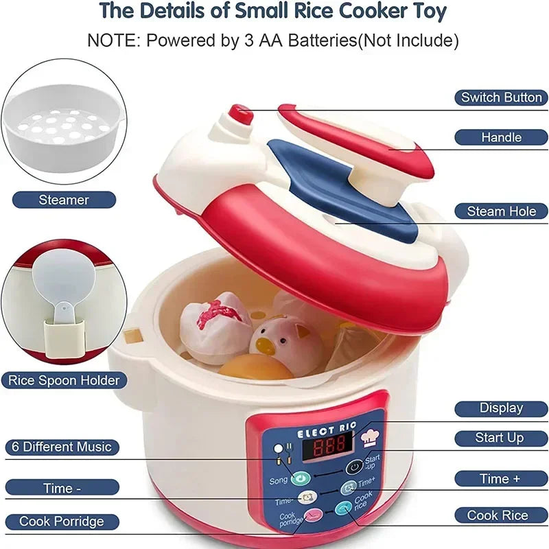 Pretend Play Pot Utensils Set Toys Dishwasher with Induction Cooker Rice  Bowls Chopsticks Kitchen  Toy Gifts for Kids