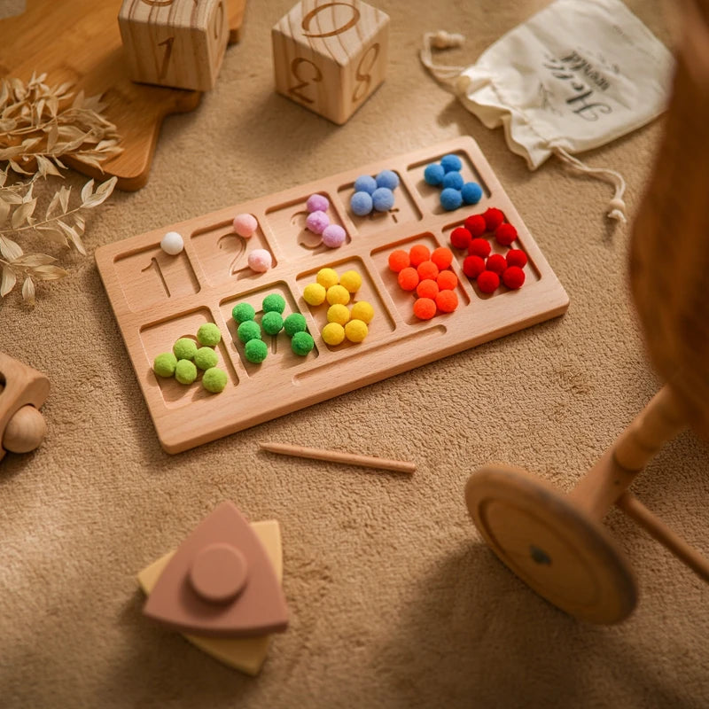 Montessori Wooden Tracing Board Double Sided Letters and Numbers