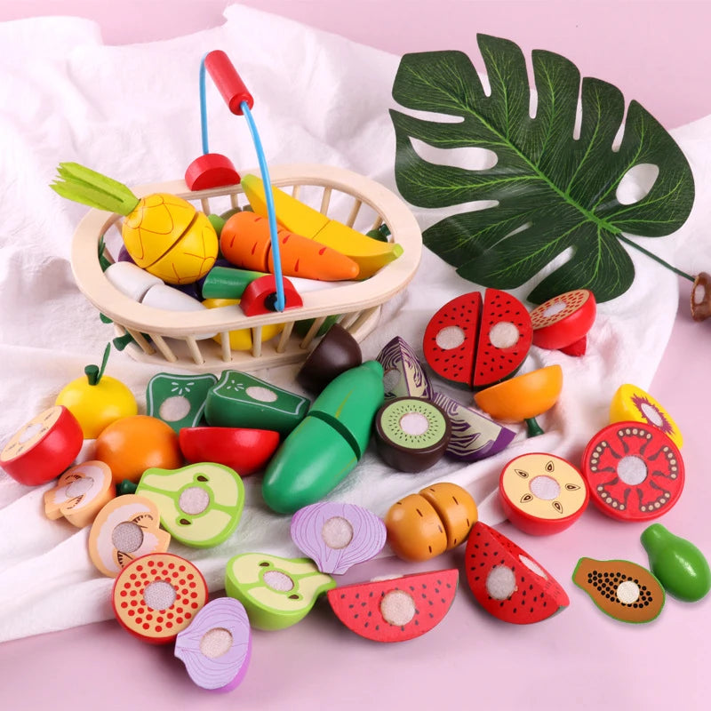 1Pcs Fruit Cutting Educational Toys, Wooden