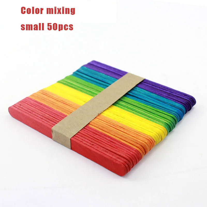 50Pcs Wooden Popsicle Sticks Natural Wood