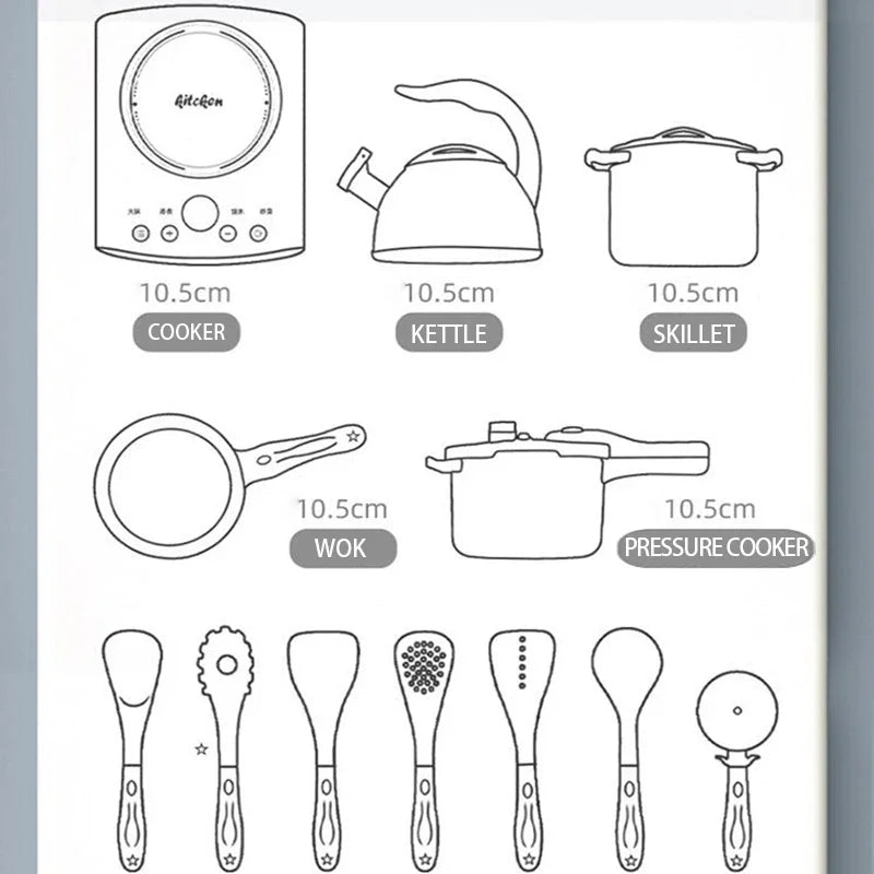 Children Kitchen Cookware and Play Food