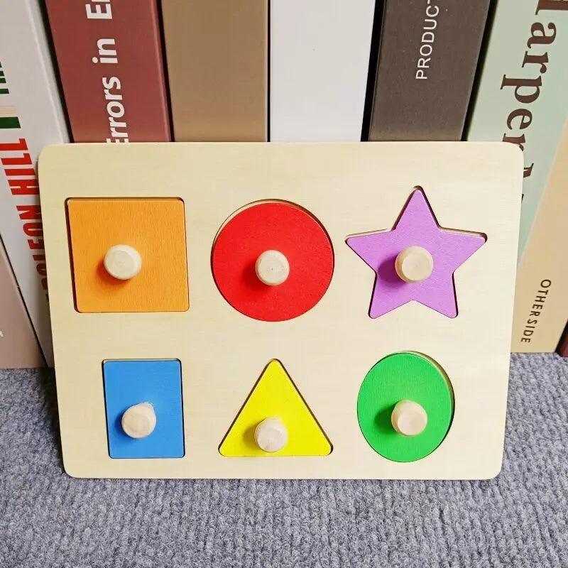 Wooden Puzzle Montessori - Alphabet Number, Shape and Matching