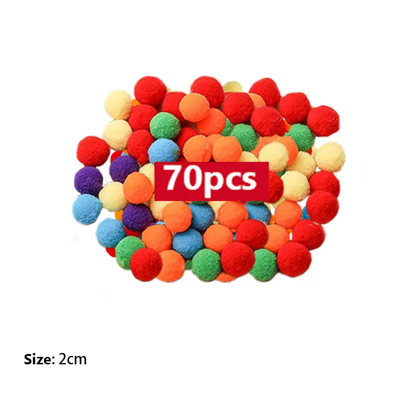 68-109pcs Rainbow Counting Pompoms,  Sorting Cup, Montessori Sensory Toys, Learning Activities - Maths