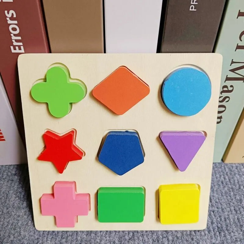 Wooden Puzzle Montessori - Alphabet Number, Shape and Matching