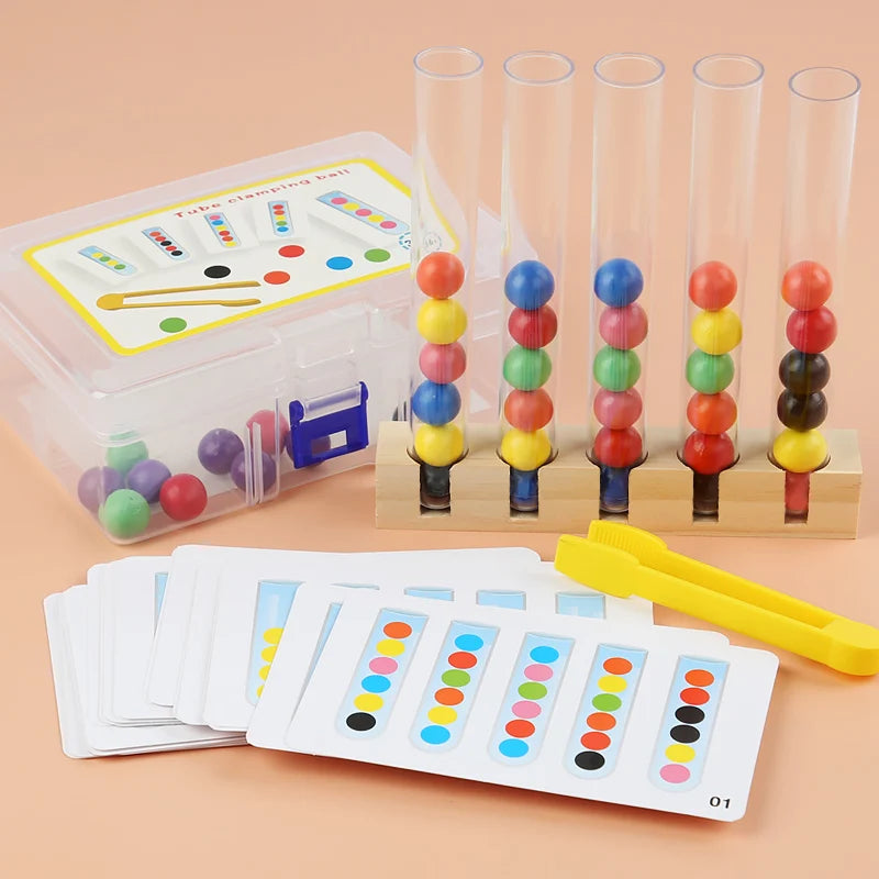 Clip Beads Test Tube  Logic Concentration Fine Motor Training Montessori Game