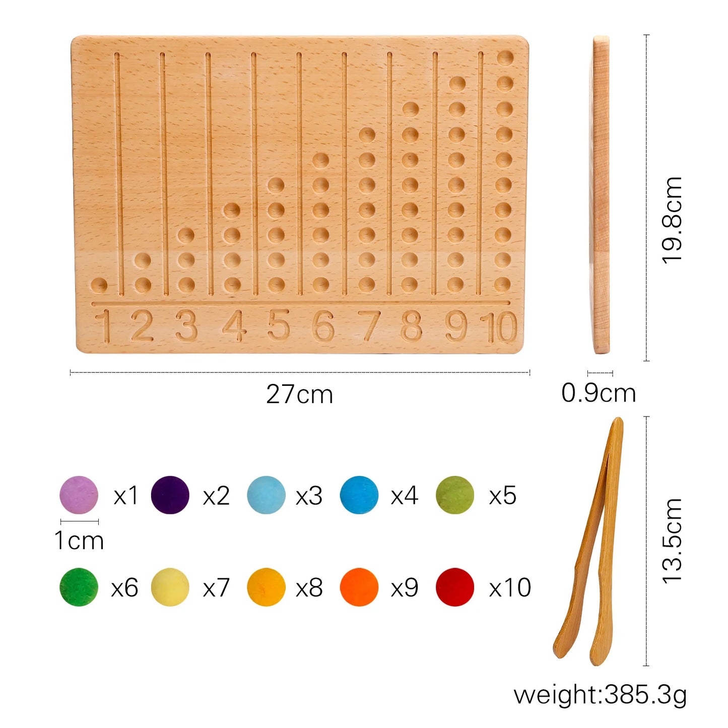 Montessori Counting Board Wooden Game