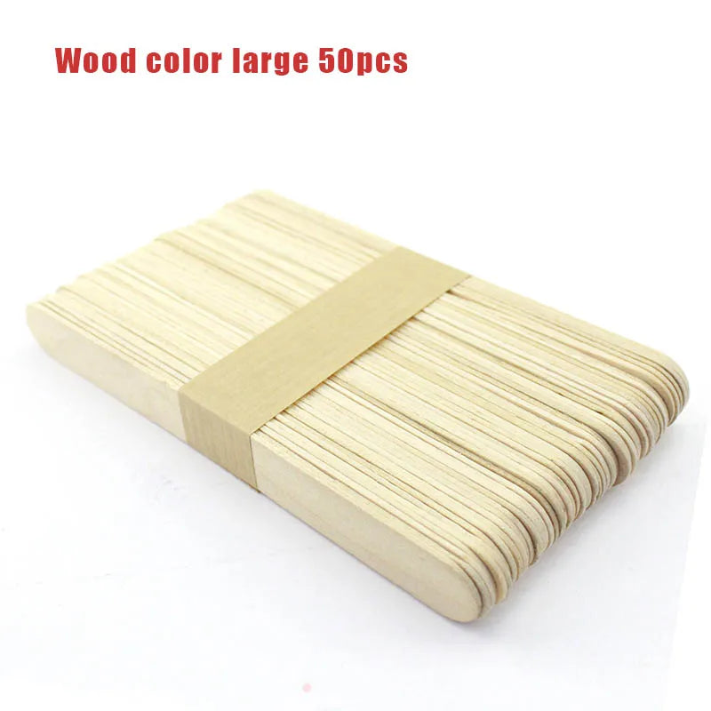 50Pcs Wooden Popsicle Sticks Natural Wood