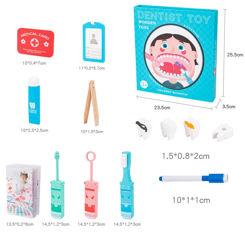 Children Wooden Pretend Play Dentist