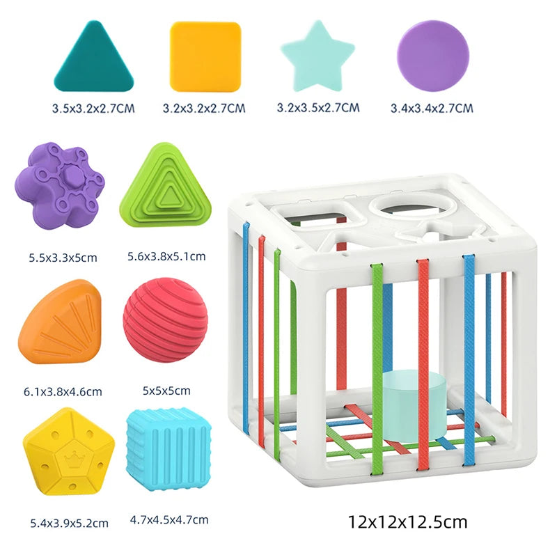 Baby Shape Sorter Montessori Sensory Activity Cube