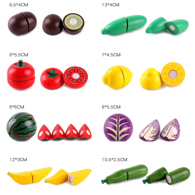 1Pcs Fruit Cutting Educational Toys, Wooden