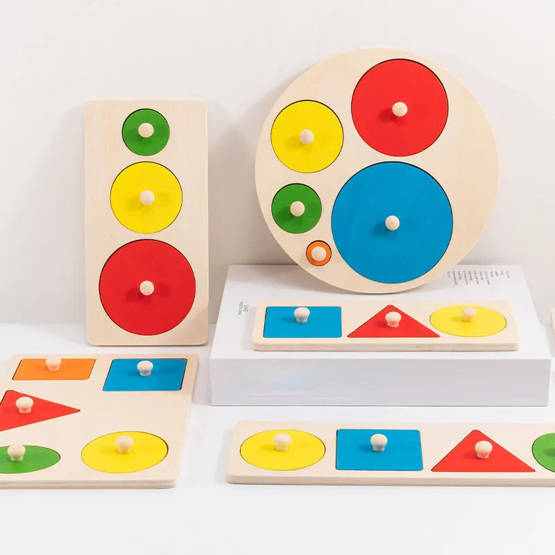 Wooden Puzzle Montessori - Alphabet Number, Shape and Matching