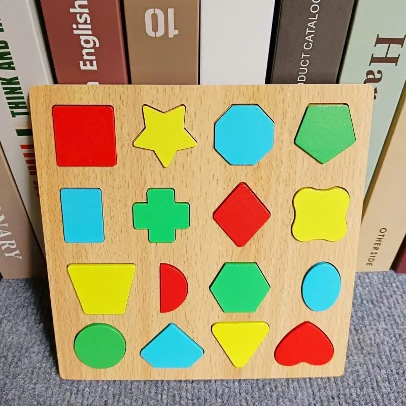 Wooden Puzzle Montessori - Alphabet Number, Shape and Matching