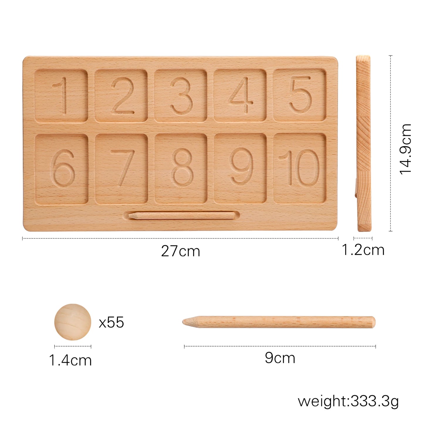 Montessori Counting Board Wooden Game