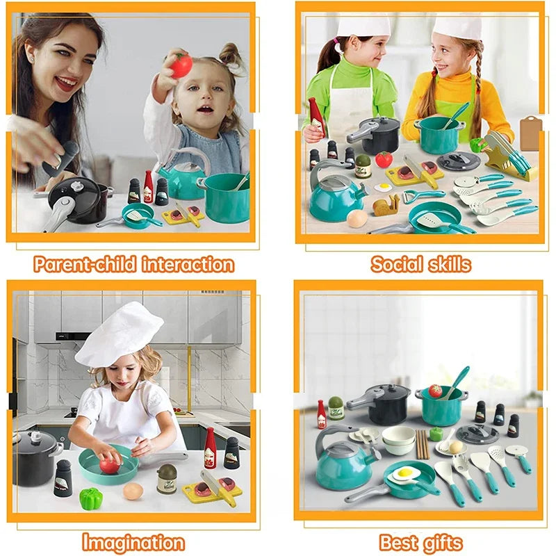 Children Kitchen Cookware and Play Food