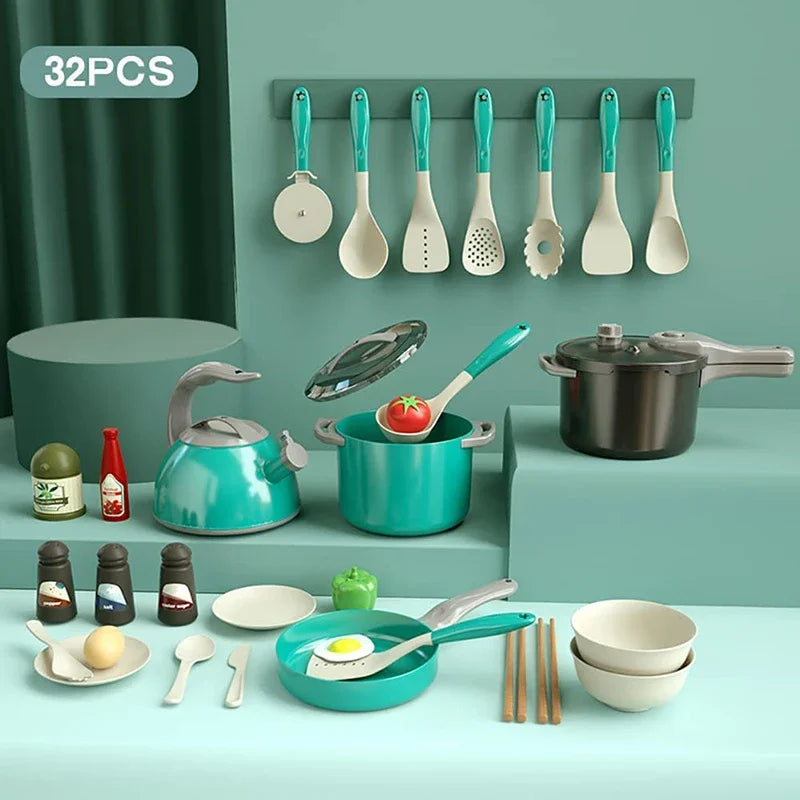 Children Kitchen Cookware and Play Food