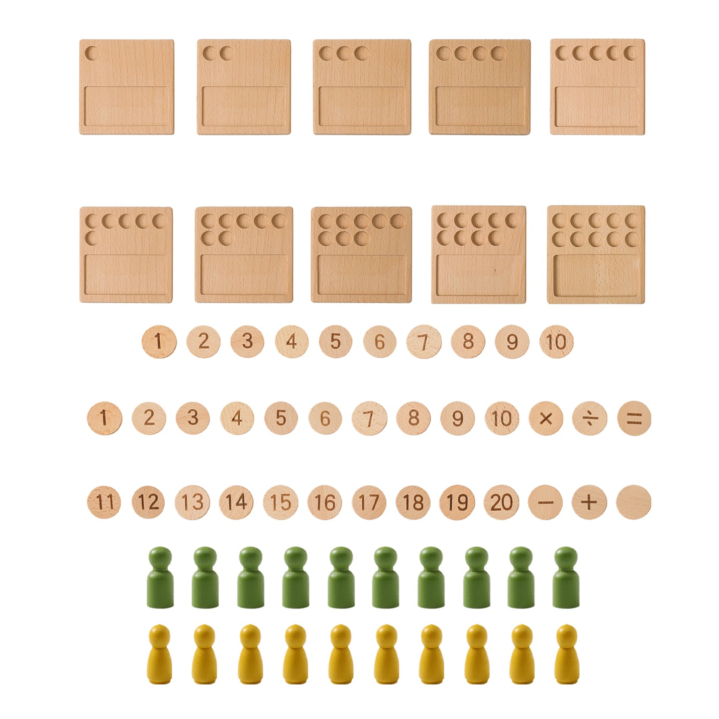 Montessori Counting Board Wooden Game