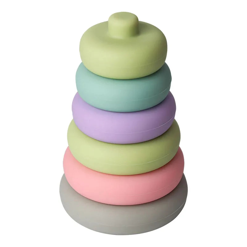 1Set Soft  Silicone Stacking Blocks Baby