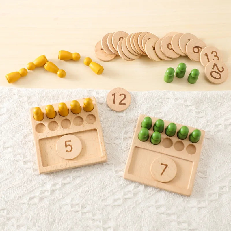 Montessori Counting Board Wooden Game