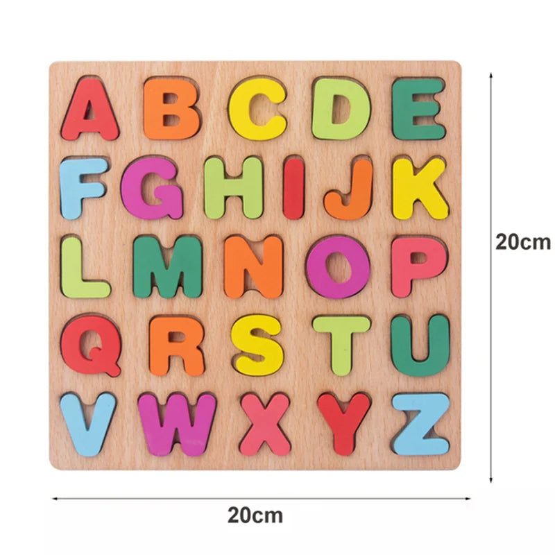 Wooden Montessori Puzzle, 3D Cartoon Animals