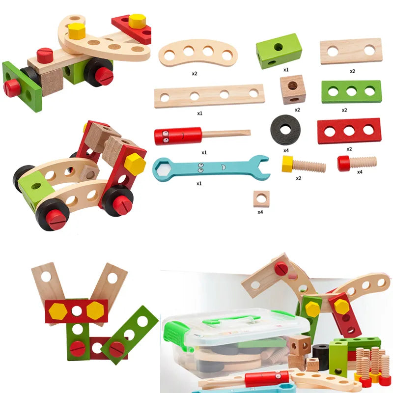 Montessori - Plastic and Wooden Toolbox and Carpenters Tools