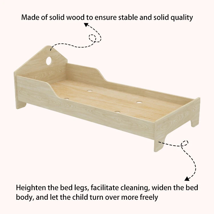 Custom Cot Stackable Nap Beds Montessori Wooden Kids Single Bed Kindergarten For Daycare Furniture