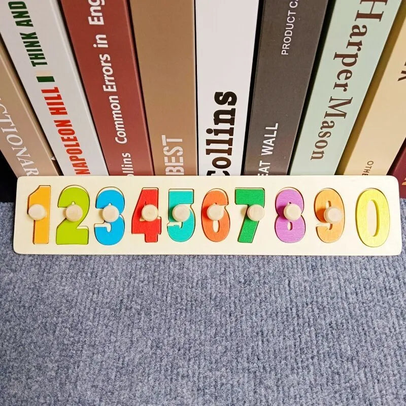 Wooden Puzzle Montessori - Alphabet Number, Shape and Matching