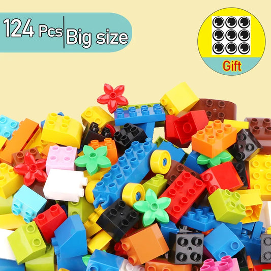 62-310 pieces DIY Building Blocks Bulk Compatible with Duplo Animals