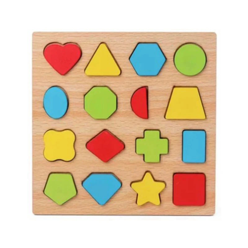 Wooden Montessori Puzzle, 3D Cartoon Animals