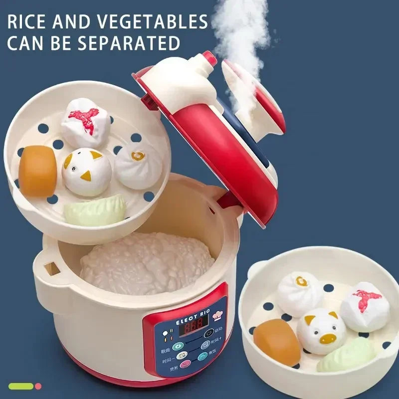 Pretend Play Pot Utensils Set Toys Dishwasher with Induction Cooker Rice  Bowls Chopsticks Kitchen  Toy Gifts for Kids