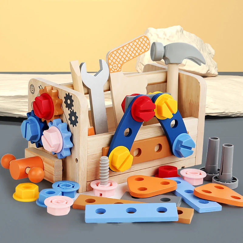 Montessori Tools Set and Wooden Bench