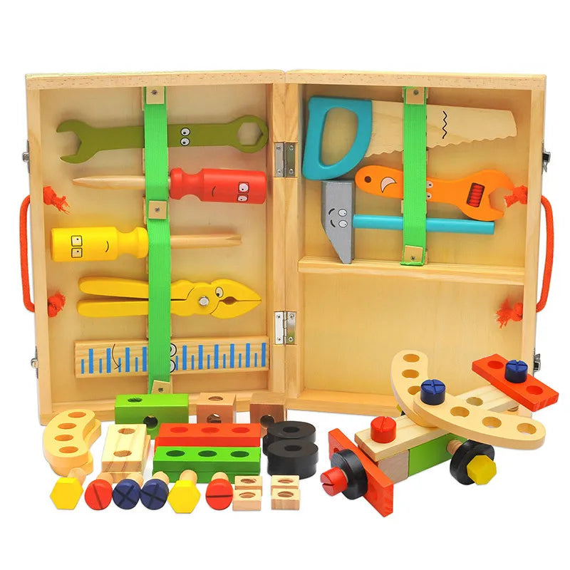 Montessori - Plastic and Wooden Toolbox and Carpenters Tools