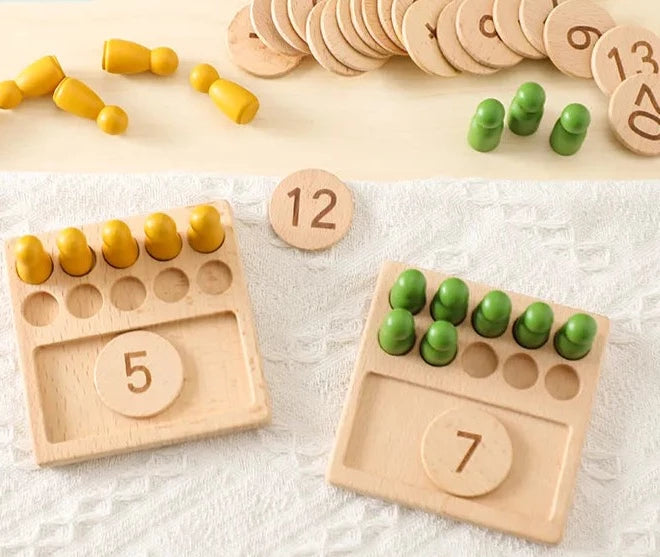 Montessori Counting Board Wooden Game